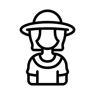 Elli Kadın web simgesi düz tasarım, vektör illüstrasyonu