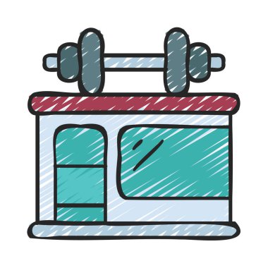 Spor salonu ikonu vektör çizimi tasarımı