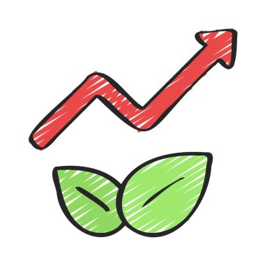 Vejetaryen Stok Artır Düz simge, vektör illüstrasyonu 