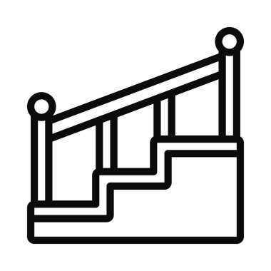 Tahta merdiven simgesi, vektör tasarımı