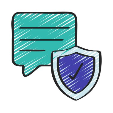 Güvenli İleti simgesi, vektör illüstrasyonu 