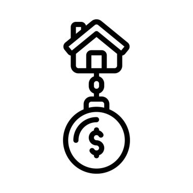 Ev borcu simgesi, vektör illüstrasyonu 