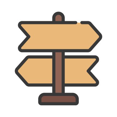 Yön İşareti simgesi. izole vektör illüstrasyonu