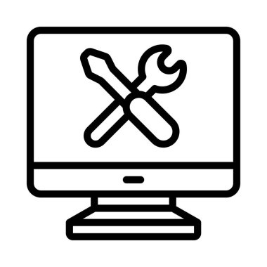 Bilgisayar Yapılandırma simgesi, vektör illüstrasyonu 