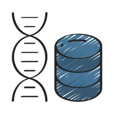 DNA Veri simgesi, vektör illüstrasyonu   