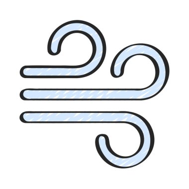 Rüzgar düz simgesi, vektör çizim 