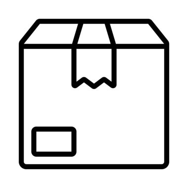 Parsel sembolü düz simge, vektör illüstrasyonu                        