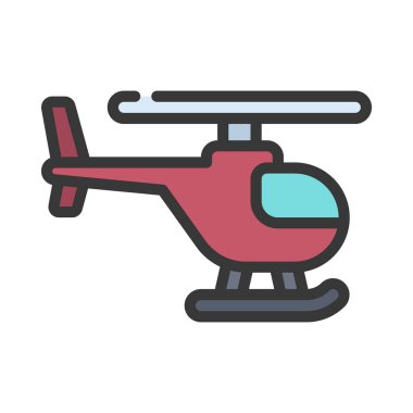 Helikopter. Web simgesi basit illüstrasyon  