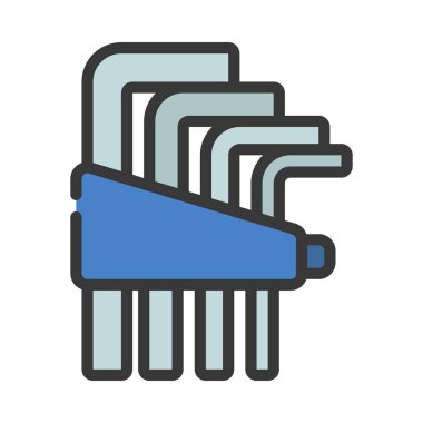 Alan Keys araç düz simgesi, vektör illüstrasyonu