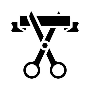 Beyaz arkaplanda Kurdele simgesini kes