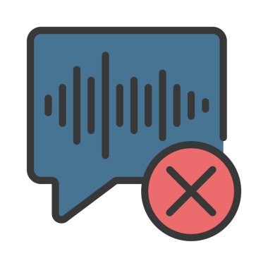 Tamamlanmamış Ses Kontrolü düz simgesi, vektör illüstrasyonu 