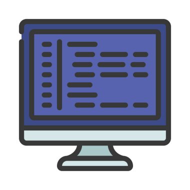 Bilgisayar Kodu simgesi, vektör illüstrasyonu 