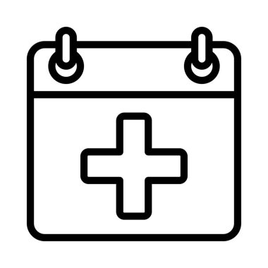 Doktor Randevu Takvimi simgesi, vektör illüstrasyonu