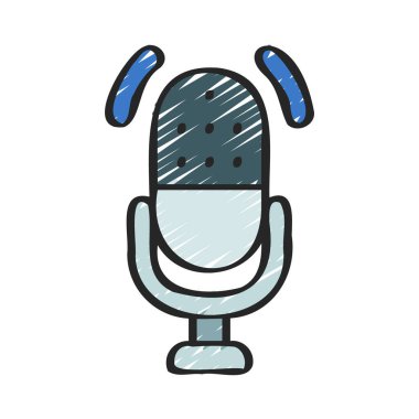 Podcast düz simge, vektör illüstrasyonuName 