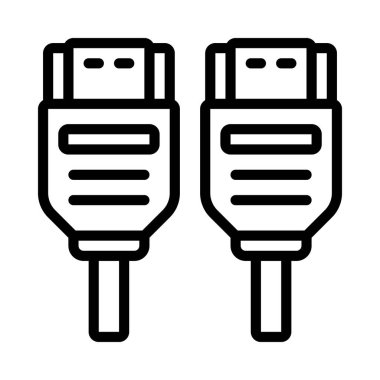 HDMI Kablo ikon vektör illüstrasyon tasarımı