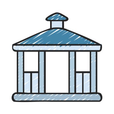 Pavilion düz simgesi, vektör illüstrasyonu 