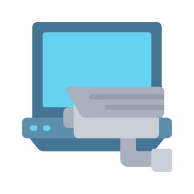 Laptop Güvenlik simgesi, vektör illüstrasyonu 