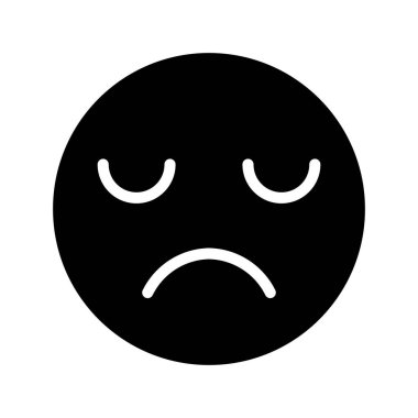 üzgün yüz ifadesi, vektör illüstrasyonu