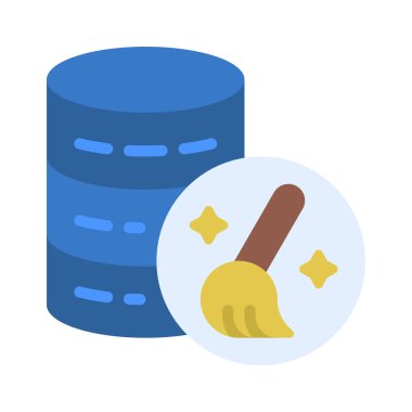 Veri Temizleme simgesi, vektör illüstrasyonu   