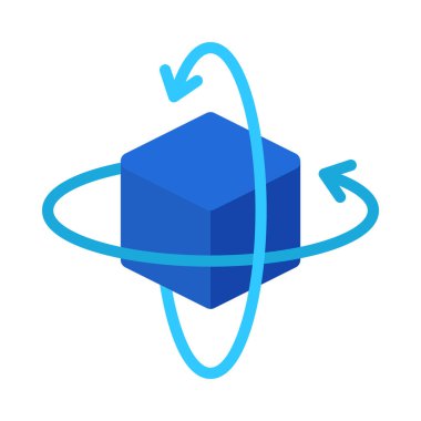 Küp simgesi, vektör illüstrasyonu basit tasarım