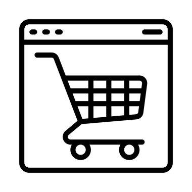 Alışveriş arabası web simgesi vektör illüstrasyonu