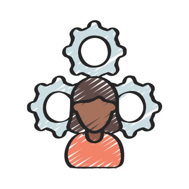 Çalışan Yönetimi simgesi, vektör illüstrasyonu.     