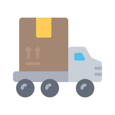 dağıtım kamyonu ikonu vektör çizimi