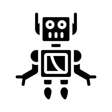 Robot karakter ikonu vektör çizimi tasarımı