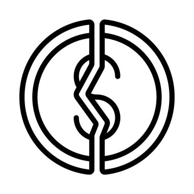 İflas Bozuk Para simgesi, vektör illüstrasyonu 