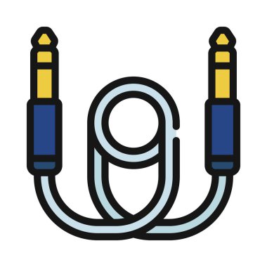 Ses Jack Kablo simgesi vektör illüstrasyon tasarımı