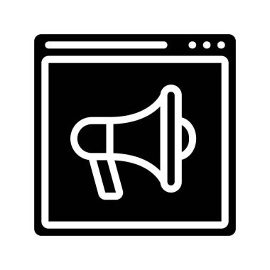 Web sitesi pazarlama simgesi, vektör illüstrasyonu basit tasarım