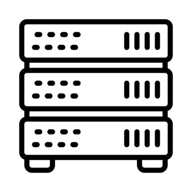 sunucu vektörü düz renk simgesi 