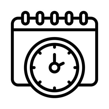 Takvim vektörü ince çizgi simgesi olan alarm