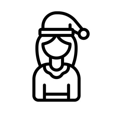 Noel Anne düz simgesi, vektör illüstrasyonu 