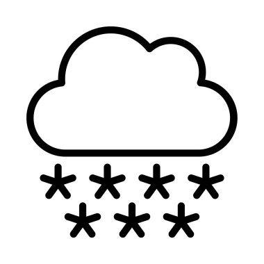 Kar yağışı Bulutu Simgesi, Vektör İllüstrasyonu 