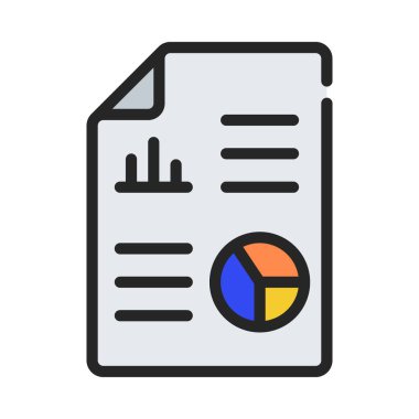 Rapor Belgesi simgesi, vektör illüstrasyonu  