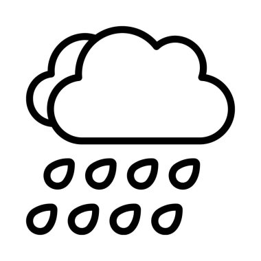 İki Bulut Yağmuru Simgesi, Vektör İllüzyonu