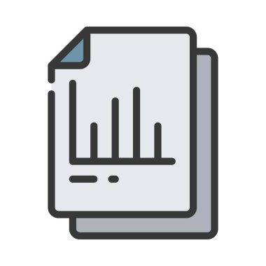 Beyaz arkaplanda izole edilmiş Grafik Belgesi vektör simgesi, grafik