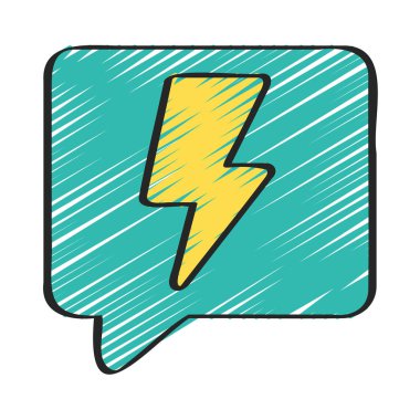 güç iletisi simgesi, vektör illüstrasyonu 