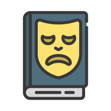 Trajedi düz simgesi, vektör illüstrasyonu 