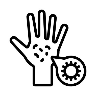 Kirli El web simgesi düz tasarım, vektör illüstrasyonu