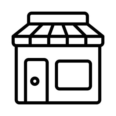 dükkan binası simgesi, vektör illüstrasyonu