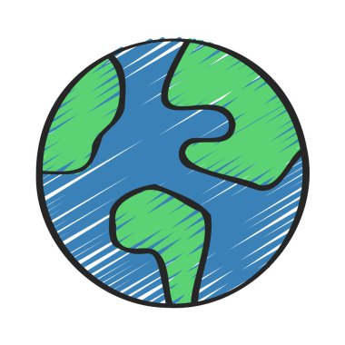 Dünya ikonu. vektör illüstrasyonu                    