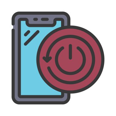 Mobil simgeyi, vektör illüstrasyonunu yeniden başlat