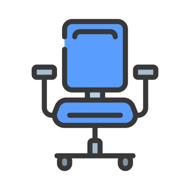 ofis sandalyesi ikon vektör illüstrasyonu