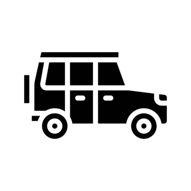 Yedek Tekerlek SUV web simgesi düz tasarım, vektör illüstrasyonu 