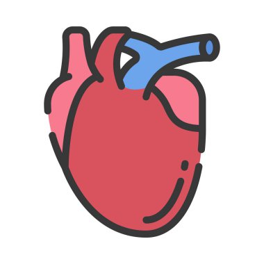 kalp organı ikonu vektör çizimi tasarımı