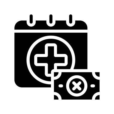 Hasta Ödeme simgesi yok, vektör illüstrasyonu basit tasarım