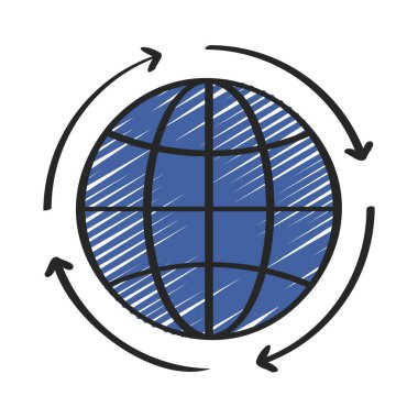 Küresel ikon vektör illüstrasyon tasarımı
