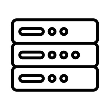 sunucu vektör simgesi, satır tasarımı illüstrasyonu